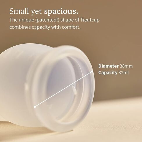 TIEUTCUP Menstrual Cup for Period (1.08fl oz) (Small) | Reusable Menstrual Cups Heavy Flow 12Hour Feminine Cup | Period Cups for Women with Medical Grade Silicone in Saudi Arabia