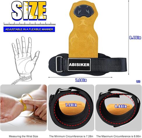Lifting Straps, ABISIKER Wrist Straps for Weightlifting Body Building Fitness Deadlift Pull-Ups, Deadlift Straps for Men Women Gym Home Adjustable Strong Leather Padded Wrist Support in Saudi Arabia