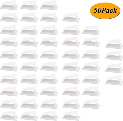 50 Pack Self Adhesive Cable Management Clips,Cable Organizers Wire Clips Cord Holder for PC Laptop Ethernet Cable Desktop Home Office(1.78’’ x 0.75’’ x 0.28’’,Black) in Saudi Arabia