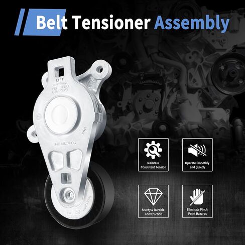 RABROPAR Drive Belt Tensioner Pulley Assembly 38485 Compatible with 07-14 Ford Edge /11-19 Explorer /09-19 Flex /08-09 Taurus X /09-16 Lincoln MKS /07-16 MKZ / 10-19 MKT /07-18 MKX /09-13 Mazda 6 in Saudi Arabia