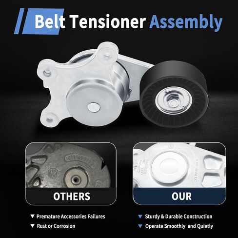 RABROPAR Drive Belt Tensioner Pulley Assembly 38485 Compatible with 07-14 Ford Edge /11-19 Explorer /09-19 Flex /08-09 Taurus X /09-16 Lincoln MKS /07-16 MKZ / 10-19 MKT /07-18 MKX /09-13 Mazda 6 in Saudi Arabia
