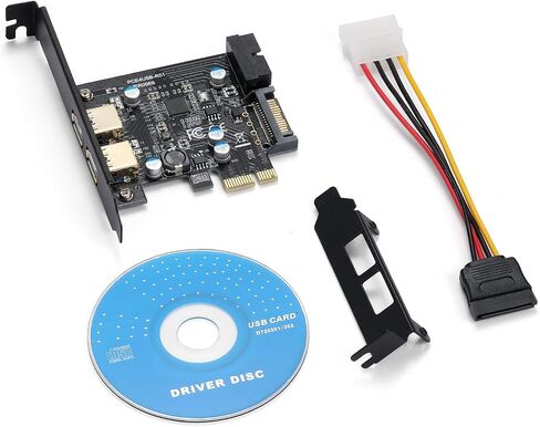 بطاقة YBBOTT PCIE USB 3.0، منافذ PCI Express 1X 2 مع موصل USB 3.0 داخلي 19 دبوس Superspeed 5 جيجابت في الثانية PCI-e USBIII محول وحدة تحكم بطاقة التوسعة يدعم Windows 10/8 / 7 / XP in Saudi Arabia