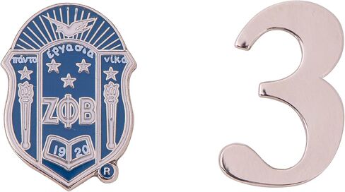 سترة Zeta Phi Beta Lapel Pin ZPB Zetas D9 Divine 9 Cross Over Initiation Enamel Fraternity ملابس رسمية (مجموعة دبوس رقم الخط - #3) in Saudi Arabia