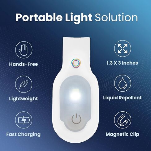 Clipglow Nurse Light Clip On Nursing Night Shift Light, Bright, Lightweight Magnetic, Portable, USB Rechargeable Flashlight for Badge, 8-10 Hours Battery, 4 Light Settings 10-25 Lumens Nurse Gift|Blue in Saudi Arabia