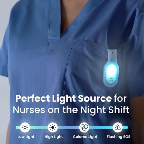 Clipglow Nurse Light Clip On Nursing Night Shift Light, Bright, Lightweight Magnetic, Portable, USB Rechargeable Flashlight for Badge, 8-10 Hours Battery, 4 Light Settings 10-25 Lumens Nurse Gift|Blue in Saudi Arabia