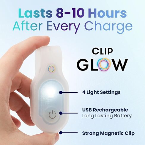 Clipglow Nurse Light Clip On Nursing Night Shift Light, Bright, Lightweight Magnetic, Portable, USB Rechargeable Flashlight for Badge, 8-10 Hours Battery, 4 Light Settings 10-25 Lumens Nurse Gift|Blue in Saudi Arabia