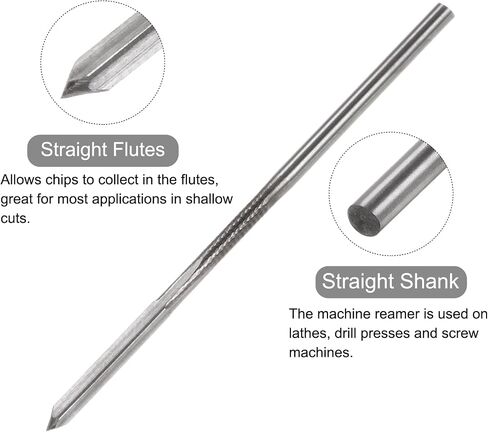 uxcell Chucking Reamers, 1.9mm H7 Metric Machine Reamer Drill Bit for Metal Wood Hole Reaming, Straight Flute High Speed Steel Tool in Saudi Arabia