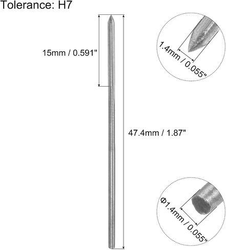 uxcell Chucking Reamers, 1.9mm H7 Metric Machine Reamer Drill Bit for Metal Wood Hole Reaming, Straight Flute High Speed Steel Tool in Saudi Arabia