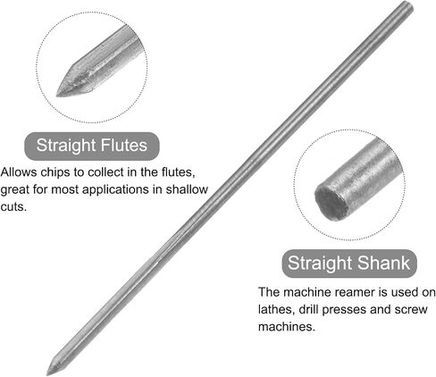 uxcell Chucking Reamers, 1.9mm H7 Metric Machine Reamer Drill Bit for Metal Wood Hole Reaming, Straight Flute High Speed Steel Tool in Saudi Arabia