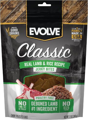 Evolve Classic Beef & Bison Recipe Jerky Bites Soft Dog Treats | 12 oz in Saudi Arabia