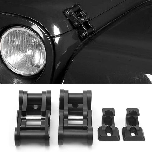 Car Hood Red CNC Aluminum Alloy Stainless Steel Bonnet Lock Replacement Hood Fit for Wrangler JK JKU 2007‑2018 Bonnet Fixing Parts(Silver ) in Saudi Arabia