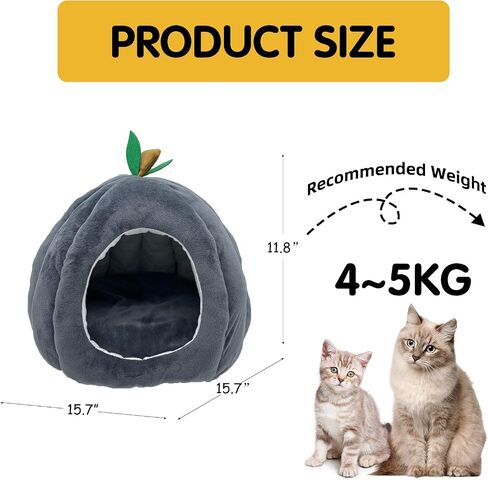 Cat Bed Cave Bunny Warm House Guinea Pig Hideout Rabbit Bedding Nest Soft Cozy for Rabbit Cat Guinea Pig Chinchilla Squirrel Ferret Hedgehog (Gray) in Saudi Arabia