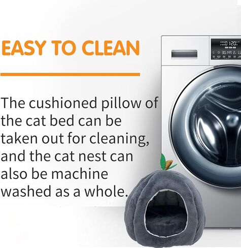 Cat Bed Cave Bunny Warm House Guinea Pig Hideout Rabbit Bedding Nest Soft Cozy for Rabbit Cat Guinea Pig Chinchilla Squirrel Ferret Hedgehog (Gray) in Saudi Arabia