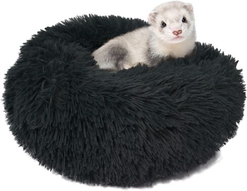 Ferret Plush Bed Small Pet Cushion Long Plush Soft Washable for Ferret & Small Animals, black in Saudi Arabia