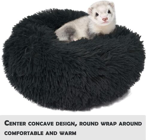 Ferret Plush Bed Small Pet Cushion Long Plush Soft Washable for Ferret & Small Animals, black in Saudi Arabia