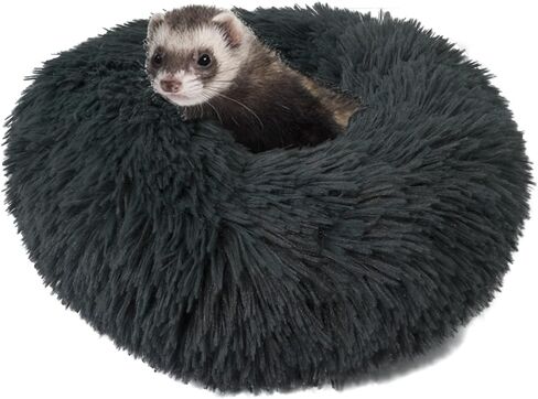 Ferret Plush Bed Small Pet Cushion Long Plush Soft Washable for Ferret & Small Animals, black in Saudi Arabia