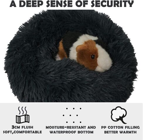 Ferret Plush Bed Small Pet Cushion Long Plush Soft Washable for Ferret & Small Animals, black in Saudi Arabia