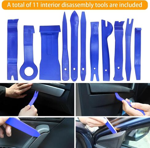 AUCELI 19PCS Trim Removal Tool Kit, Professional Vehicle Upholstery Remover Tool Set and Clip Plier, Automotive Interior Door Radio Panel Dashboard Disassembly with Portable Storage Bag (Blue) in Saudi Arabia
