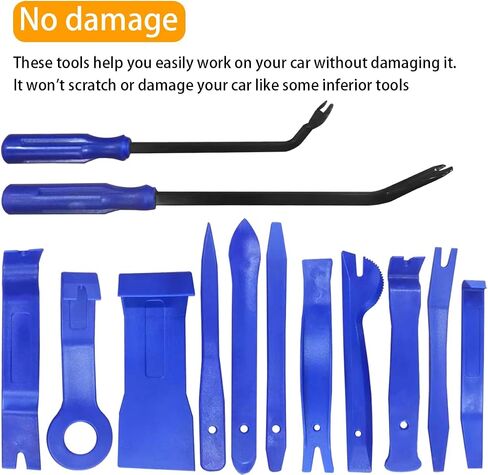 AUCELI 19PCS Trim Removal Tool Kit, Professional Vehicle Upholstery Remover Tool Set and Clip Plier, Automotive Interior Door Radio Panel Dashboard Disassembly with Portable Storage Bag (Blue) in Saudi Arabia