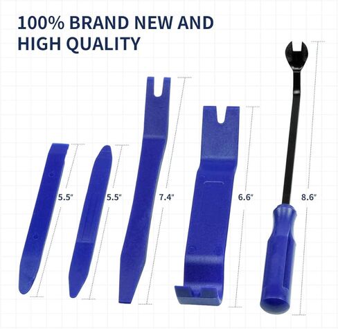 مجموعة أدوات إزالة القطع التلقائية من LASFIT، أداة إزالة التثبيت - أدوات السيارة مجموعة التشذيب التلقائي - سهولة إزالة ألواح أبواب السيارة، والمثبتات، والقولبة، ولوحات القيادة، ومحاور العجلات (5 عبوات) in Kuwait