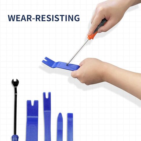 مجموعة أدوات إزالة القطع التلقائية من LASFIT، أداة إزالة التثبيت - أدوات السيارة مجموعة التشذيب التلقائي - سهولة إزالة ألواح أبواب السيارة، والمثبتات، والقولبة، ولوحات القيادة، ومحاور العجلات (5 عبوات) in Kuwait