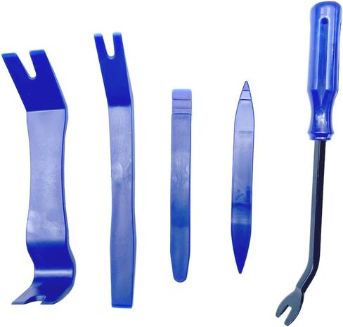 مجموعة أدوات فك بلاستيكية مضادة للخدش مكونة من 5 قطع، مجموعة أدوات إزالة مشبك لوحة الباب الداخلي للسيارة لتثبيت صوت راديو لوحة أجهزة القياس في السيارة (أزرق) in Kuwait