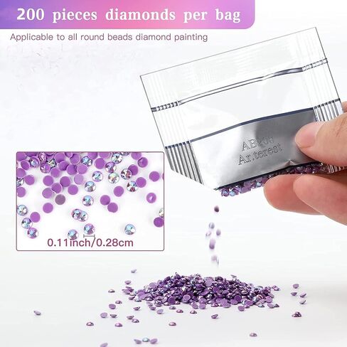 Diyyider 5D Diamond Painting Beads - 12000 Pcs 60 Colors AB Round Drills with 120 Tags Label Paper, Diamond Dots Accessories Art Crafts (200pcs per Bag) in Saudi Arabia
