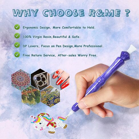 RECORDARME Personalized Diamond Painting Pen, Lightweight Diamond Art Drill Pen with Tips and Wax, Ergonomic Diamond Painting Accessories Tools Pen in Saudi Arabia