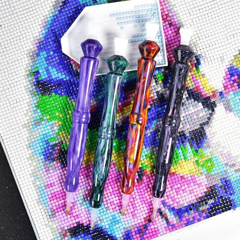 RECORDARME Personalized Diamond Painting Pen, Lightweight Diamond Art Drill Pen with Tips and Wax, Ergonomic Diamond Painting Accessories Tools Pen in Saudi Arabia