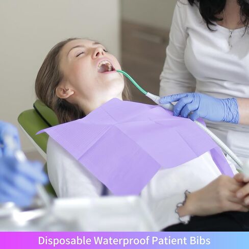 Annhua 90 عبوة من مرايل الأسنان البيضاء للاستعمال مرة واحدة، مرايل طبيب الأسنان، مقاس 33.02 سم × 45.72 سم - مرايل وشم مقاومة للماء، مناديل أظافر، مرايل للمريض للاستعمال مرة واحدة in Kuwait