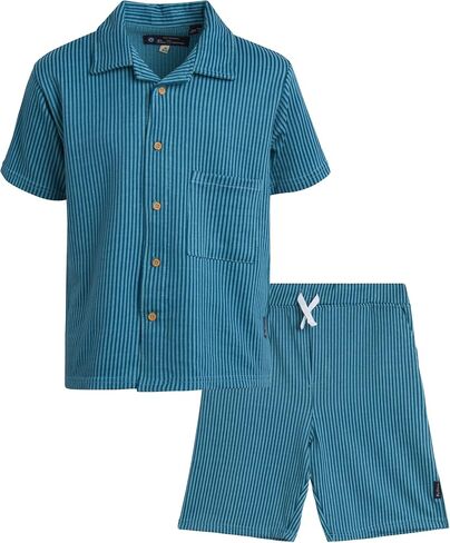 Ben Sherman Boys' Shorts Set - 2 Piece Seersucker Button Down T-Shirt and Shorts - Summer Cabana Set for Boys (8-14) in Saudi Arabia