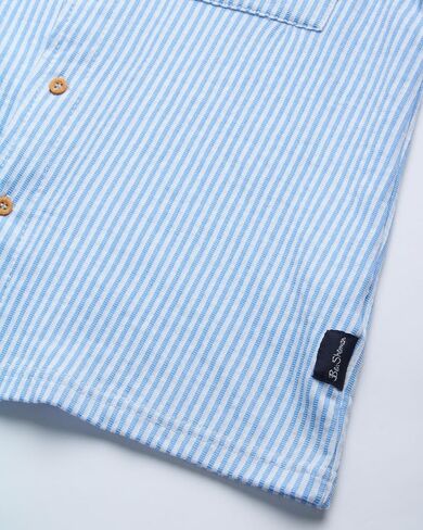 Ben Sherman Boys' Shorts Set - 2 Piece Seersucker Button Down T-Shirt and Shorts - Summer Cabana Set for Boys (8-14) in Saudi Arabia