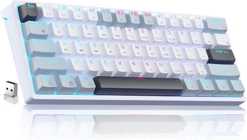 لوحة مفاتيح ميكانيكية لاسلكية SOLAKAKA SK961 مع إضاءة خلفية RGB، بلوتوث ثلاثي الوضع/سلكي/2.4 جيجا هرتز لوحة مفاتيح لاسلكية 60 بالمائة، لوحة مفاتيح ألعاب لاسلكية قابلة للبرمجة، مفتاح أحمر in Kuwait