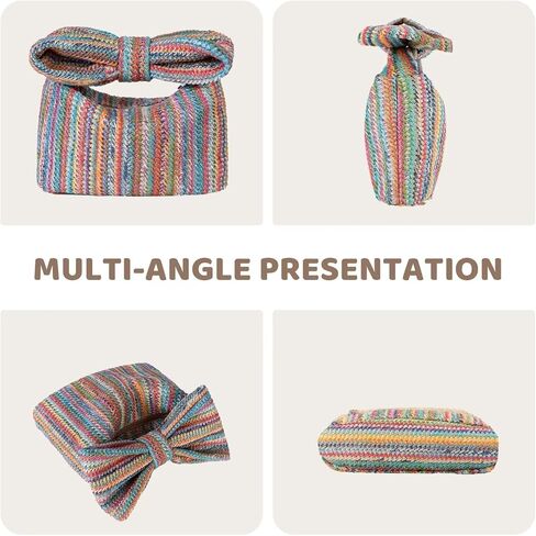 WOG2008 حقيبة يد صيفية من القش على شكل فيونكة للنساء 2024 محفظة شاطئ منسوجة لقضاء عطلة الزفاف in Kuwait