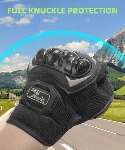 RACOONA Motorcycle Gloves,Riding Gloves Motocross Gloves,Full Finger Touchscreen Motorbike Gloves for BMX ATV MTB Riding,Road Racing,Cycling,Climbing,Motocros (Medium, Black) in Saudi Arabia
