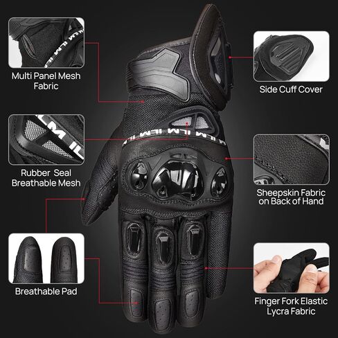 ILM Motorcycle Gloves for Men and Women Touchscreen Riding Gloves Motorbike Motocross Dirt Bike ATV Model-WD01 in Saudi Arabia