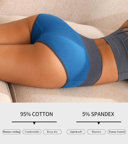 Eiggam High Waisted Underwear for Women Tummy Control Panties Cotton Briefs Full Coverage Breathable Underwear Packs Women in Saudi Arabia