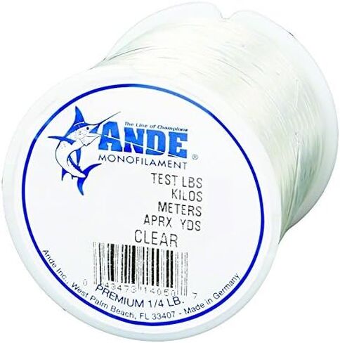 Ande A14-125C خيط أحادي ممتاز، بكرة 1/4 رطل، اختبار 125 رطل، لمسة نهائية شفافة in Kuwait