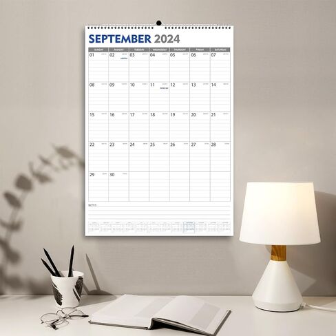 GuassLee Large Wall Calendar 2024-2025, 22"x15" Vertical Wall Calendar 2024, Jun. 2024 to Dec. 2025, 19-Month Paper Hanging Planner Wall with Julian Date for Office Home Planning & Organizing in Saudi Arabia