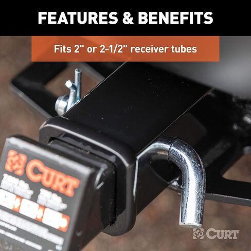 CURT 21583 دبوس ومشبك مقطورة مع رأس محزز، قطر 5/8 بوصة، يناسب جهاز استقبال 2 أو 2-1/2 بوصة in Kuwait