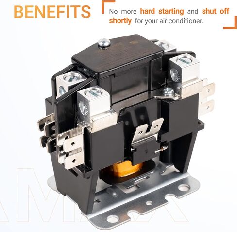 Canamax Premium 1 Pole Contactor 40 أمبير 24VAC ملف مناسب تمامًا مع المرحلات ومكيف الهواء والمضخة الحرارية وأنظمة التبريد in Kuwait