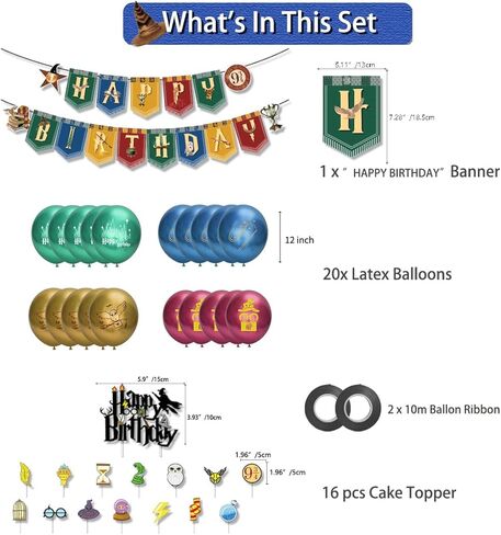 ديكورات لوازم حفلات أعياد الميلاد من Magic Wizard، تتضمن أغطية الكب كيك، وبالونات لاتكس، وخلفية عيد ميلاد سعيد ولافتة in Kuwait