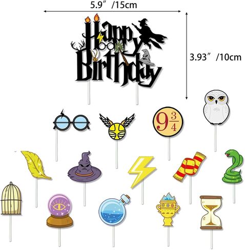 ديكورات لوازم حفلات أعياد الميلاد من Magic Wizard، تتضمن أغطية الكب كيك، وبالونات لاتكس، وخلفية عيد ميلاد سعيد ولافتة in Kuwait