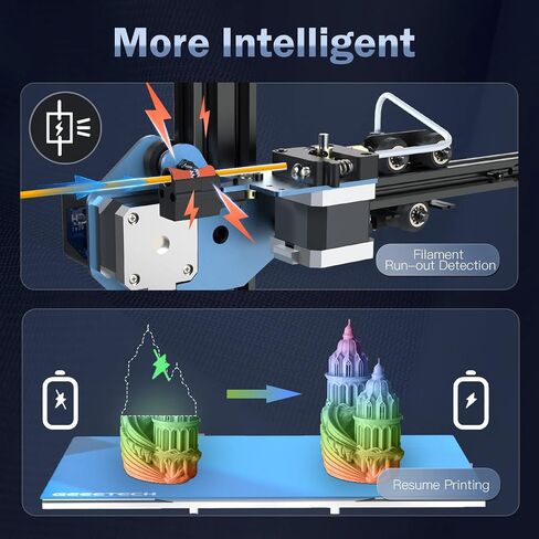 Geeetech Mizar Pro 3D Printers Support Digital Manual&Auto Leveling 3D Printer with Resume Printing Ultra Silent 3D Printers for Beginner Breakage Detection Build Size 8.7 * 8.7 * 10.2 inch in Saudi Arabia