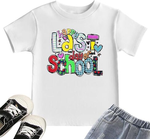 Zylkor Last Day of School Shirt Toddler Boys Girls School Graduation Tops Kids Student Life Shirt Vacation Tees in Saudi Arabia