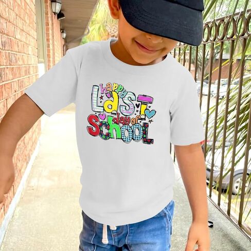 Zylkor Last Day of School Shirt Toddler Boys Girls School Graduation Tops Kids Student Life Shirt Vacation Tees in Saudi Arabia