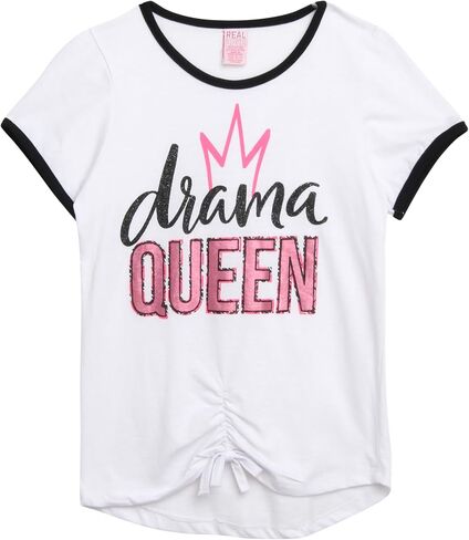 تي شيرت للفتيات من Real Love - عبوة من 3 قمصان أنيقة بأكمام قصيرة - تي شيرتات برسومات عصرية - مجموعة تي شيرت متعددة للفتيات (7-16) in Kuwait