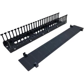 Electriduct 2U 25 Slot Easy Access Lid Cable Manager (أصابع بلاستيكية / قاعدة معدنية وغطاء) نظام إدارة الأسلاك لحامل الخادم in Saudi Arabia