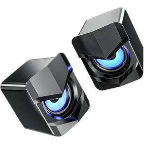 BESPORTBLE Mini USB-Powered Computer Speakers with Subwoofer, Compact Multimedia Desktop Laptop Audio for Home Office, Black Upgrade Version Compatible with Dc 5v in Kuwait