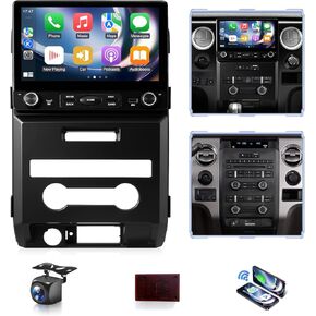 8 CORE 4G + 64G ستيريو سيارة لفورد F150 2009 إلى 2014 Apple CarPlay Android Auto، شاشة لمس IPS مقاس 10.2 بوصة لوحدة رأس الراديو F-150 GPS Navi 5G WiFi Bluetooth FM RDS DSP SWC AHD Camera MIC in Kuwait